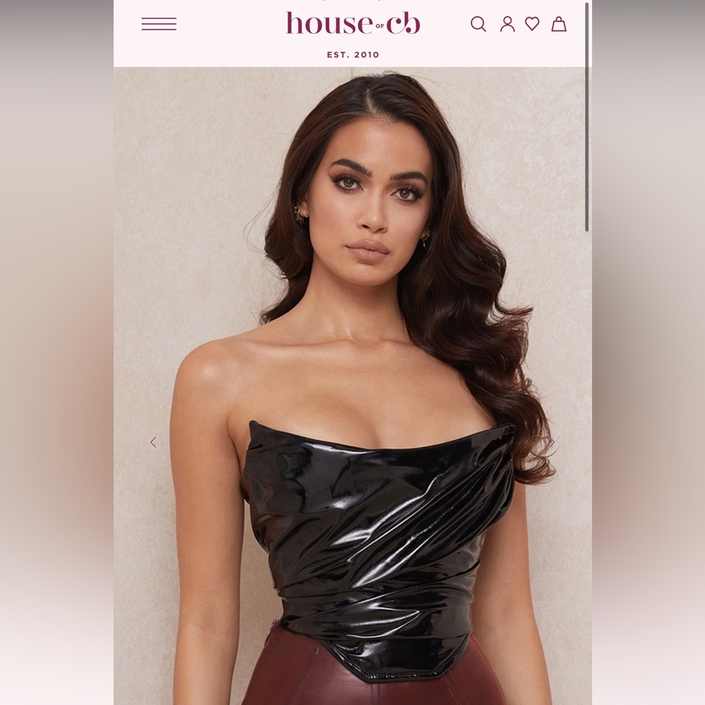 House of CB Marla Black Patent Boned Corset Top
